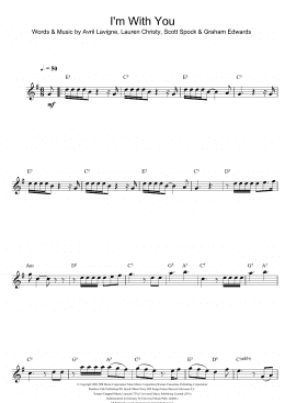 page one of I'm With You (Flute Solo)