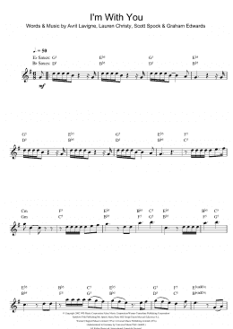 page one of I'm With You (Alto Sax Solo)