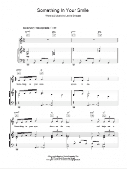 page one of Something In Your Smile (Piano, Vocal & Guitar Chords)