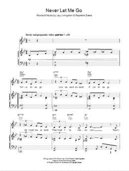 page one of Never Let Me Go (Piano, Vocal & Guitar Chords)