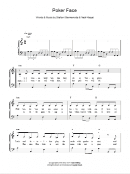 page one of Poker Face (Easy Piano)