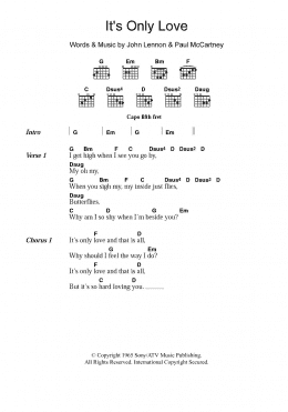 page one of It's Only Love (Guitar Chords/Lyrics)