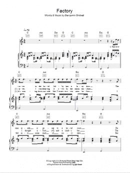 page one of Factory (Piano, Vocal & Guitar Chords)