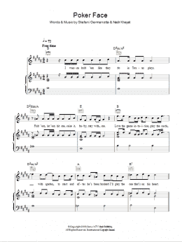 page one of Poker Face (Piano, Vocal & Guitar Chords)