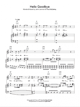 page one of Hello, Goodbye (Piano, Vocal & Guitar Chords)