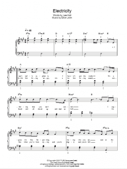 page one of Electricity (Easy Piano)