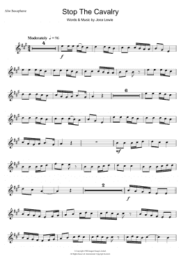 page one of Stop The Cavalry (Alto Sax Solo)