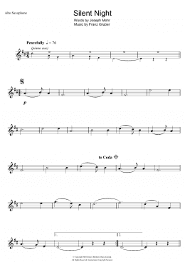 page one of Silent Night (Alto Sax Solo)