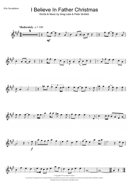 page one of I Believe In Father Christmas (Alto Sax Solo)