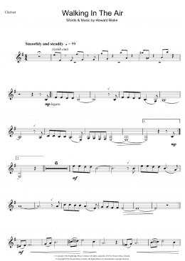 page one of Walking In The Air (theme from The Snowman) (Clarinet Solo)