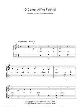 page one of O Come, All Ye Faithful (Adeste Fideles) (Easy Piano)