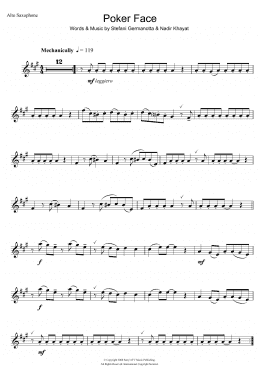 page one of Poker Face (Alto Sax Solo)