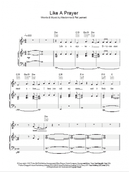 page one of Like A Prayer (Piano, Vocal & Guitar Chords)