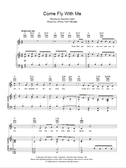 page one of Come Fly With Me (Piano, Vocal & Guitar Chords)