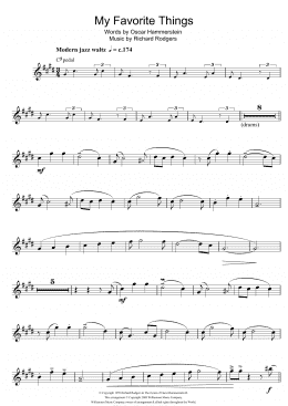 page one of My Favorite Things (from The Sound Of Music) (Alto Sax Solo)