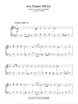 page one of Any Dream Will Do (Easy Piano)