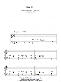 page one of Perdido (Easy Piano)