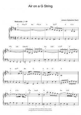 page one of Air On The G String (from Suite No.3 in D Major) (Easy Piano)