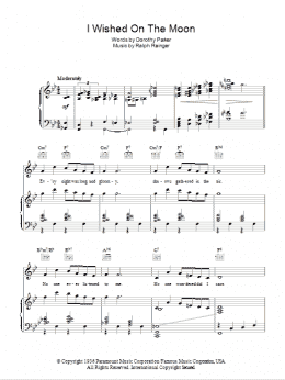 page one of I Wished On The Moon (Piano, Vocal & Guitar Chords)