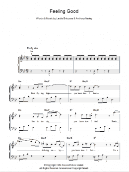 page one of Feeling Good (Easy Piano)