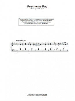 page one of Peacherine Rag (Easy Piano)