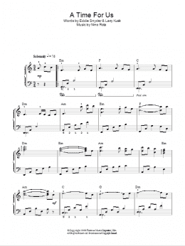 page one of A Time For Us (Love Theme) (Easy Piano)