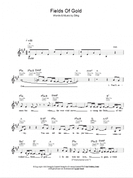 page one of Fields Of Gold (Lead Sheet / Fake Book)