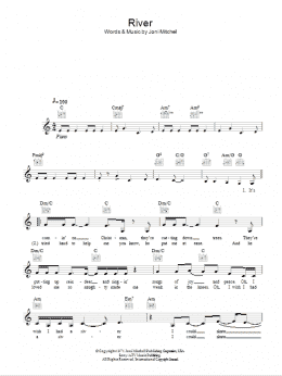 page one of River (Lead Sheet / Fake Book)