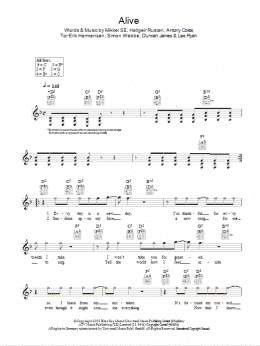 page one of Alive (Lead Sheet / Fake Book)