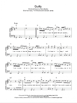 page one of Guilty (Easy Piano)