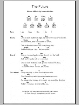 page one of The Future (Guitar Chords/Lyrics)