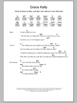 page one of Grace Kelly (Guitar Chords/Lyrics)