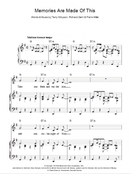 page one of Memories Are Made Of This (Piano, Vocal & Guitar Chords)