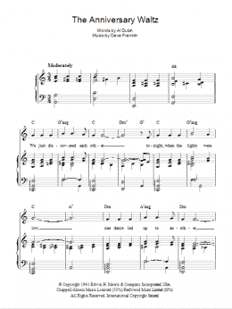 page one of The Anniversary Waltz (Piano, Vocal & Guitar Chords)