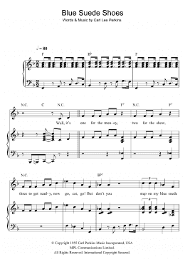 page one of Blue Suede Shoes (Piano, Vocal & Guitar Chords)