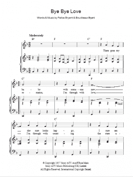 page one of Bye Bye Love (Piano, Vocal & Guitar Chords)