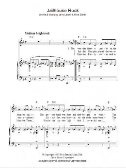 page one of Jailhouse Rock (Piano, Vocal & Guitar Chords)