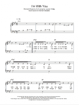 page one of I'm With You (Easy Piano)