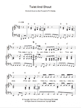 page one of Twist And Shout (Piano, Vocal & Guitar Chords)