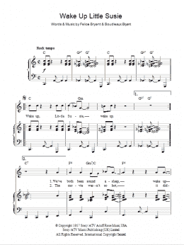 page one of Wake Up Little Susie (Piano, Vocal & Guitar Chords)