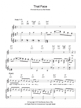 page one of That Face (Piano, Vocal & Guitar Chords)