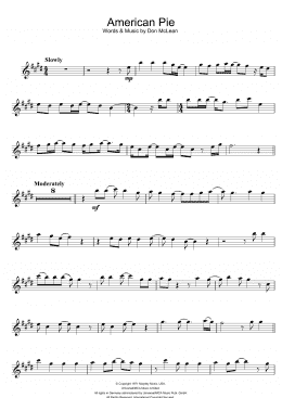 page one of American Pie (Alto Sax Solo)