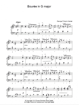 page one of Bouree In G Major (Easy Piano)