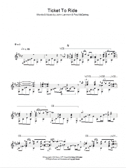 page one of Ticket To Ride (Easy Guitar)