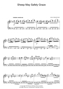 page one of Sheep May Safely Graze (Piano Solo)