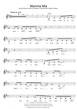 page one of Mamma Mia (Clarinet Solo)