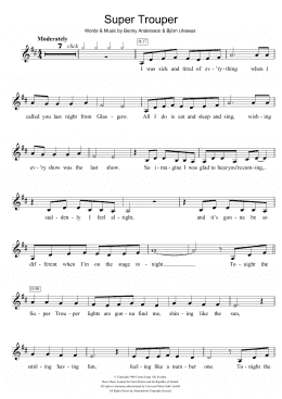 page one of Super Trouper (Clarinet Solo)