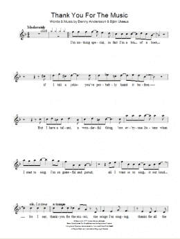 page one of Thank You For The Music (Guitar Tab)