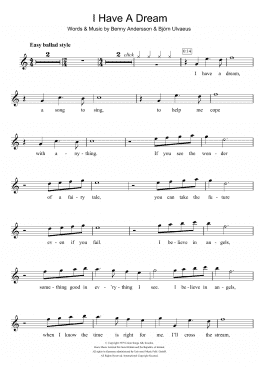 page one of I Have A Dream (Flute Solo)