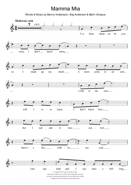 page one of Mamma Mia (Recorder Solo)